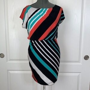Signature by Sangria Colorful Striped Mini Dress